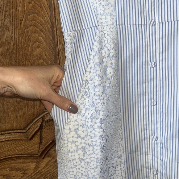 BCBGMAXAZRIA Lace-inset Striped Sundress - Picture 8 of 16